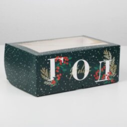 Коробка для капкейков «Новый год!» 17 х 25 х 10см