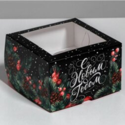 Коробка для капкейков «С Новым Годом!» 16 х 16 х 10 см