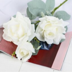 Цветы искусственные &quot;Роза Терция&quot; 12х60 см белый