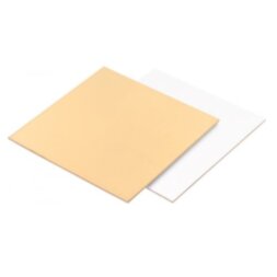 Подложка для торта квадратная (золото, белая) 15*15 см толщ. 1,5 мм