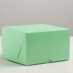 Упаковка для капкейков на 4 шт, без окна, зеленая, 16 х 16 х 10 см   4497597