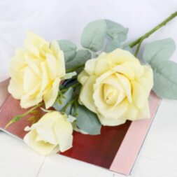 Цветы искусственные &quot;Роза Терция&quot; 12х60 см жёлтый