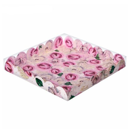 Коробка кондитерская с PVC крышкой With love for you, 21 х 21 х 3 см