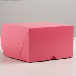 Упаковка для капкейков на 4 шт, без окна, розовая, 16 х 16 х 10 см   4497595