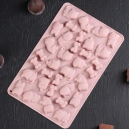 Форма для льда и шоколада Доляна «Домашние питомцы», 19,5×12,5×1 см, 34