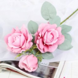 Цветы искусственные &quot;Роза Терция&quot; 12х60 см розовый