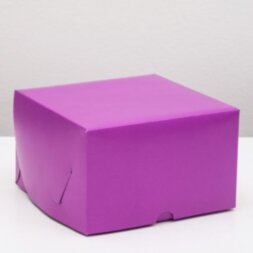 Упаковка для капкейков на 4 шт, без окна, фиолет, 16 х 16 х 10 см
