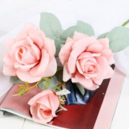 Цветы искусственные &quot;Роза Терция&quot; 12х60 см, розовый