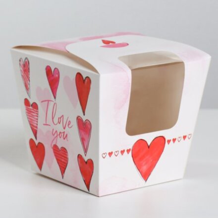 Коробка складная I love you, 13 × 11.5 × 13 см