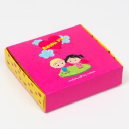 Коробка подарочная &quot;Любовь это...&quot;, розовая, 20 х 18 х 5 см