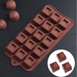 Форма для льда и шоколада Доляна «Кубики», 22×11 см, 15 ячеек (2,3×2,3×3 см),