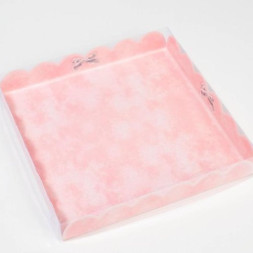 Коробка для кондитерских изделий с PVC-крышкой «Тебе», 21 × 21 × 3 см