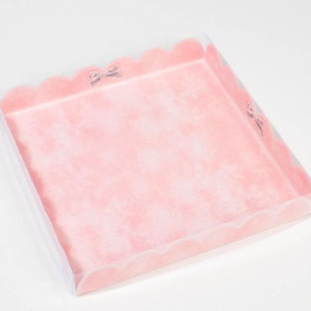 Коробка для кондитерских изделий с PVC-крышкой «Тебе», 21 × 21 × 3 см