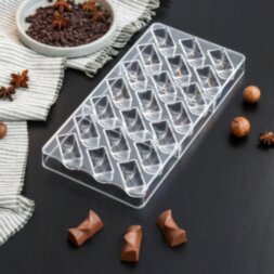 Форма для шоколада и конфет KONFINETTA «Плетёный батон», 27,5×17,5×2,5 см, 21 ячейка, ячейка 3,5×1,5