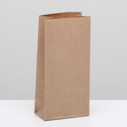 Пакет крафт бумажный фасовочный, прямоугольное дно 8 х 5 х 17 см (50шт)