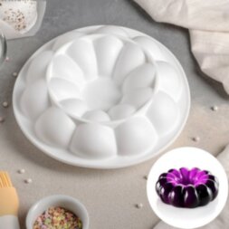 Форма для муссовых десертов и выпечки «Цветок», 21×7 см, цвет белый