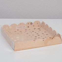 Коробка для кондитерских изделий с PVC-крышкой «Чудесного дня», 18 × 18 × 3 см