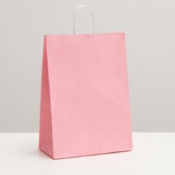 Пакет крафт, розовый/фиолетовый, 22 х 12 х 32 см