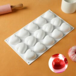 Форма для муссовых десертов и выпечки KONFINETTA «Сердца», 29,8×17,3×2,5 см, 15 ячеек, ячейка 5×4,6