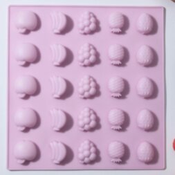 Форма для льда и шоколада Доляна «Фруктовый рай», 25 ячеек, 22,5×23,5×1,5 см, цвет розовый