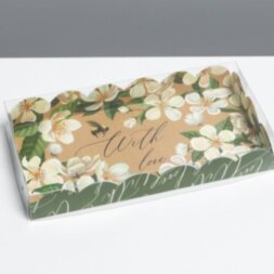 Коробка для кондитерских изделий с PVC крышкой «Пчелка», 10,5 × 21 × 3 см