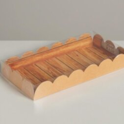 Коробка для кондитерских изделий с PVC-крышкой Hand made, 10,5 × 21 × 3 см