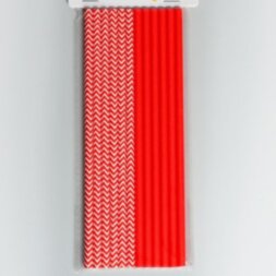 Трубочки для коктейля «Ассорти», набор 12 шт., цвет красный