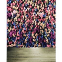 Фотофон винил &quot;Стена из цветных роз&quot; стена+пол 80х125 см