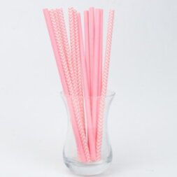 Трубочки для коктейля «Ассорти», набор 12 шт., цвет розовый