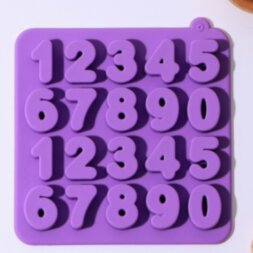 Форма для шоколада «Цифры», 16×16×2 см, 20 ячеек, цвет МИКС