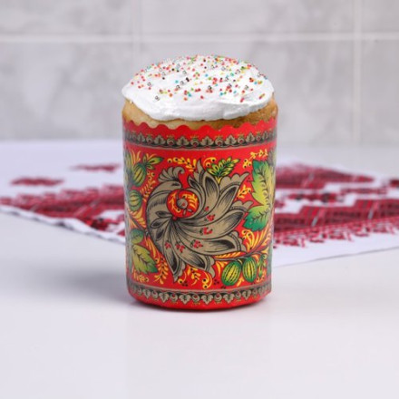 Форма бумажная для кекса, маффинов и кулича &quot;Хохлома МИКС&quot; 134 x 100 мм,