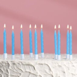 Набор свечей для торта &quot;С Днём Рождения&quot;, неоновые, синие, 10 шт
