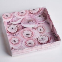 Коробка для кондитерских изделий с PVC-крышкой My best wishes, 15 × 15 × 3 см