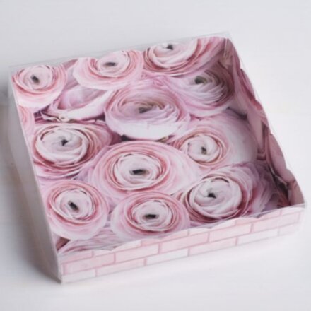 Коробка для кондитерских изделий с PVC-крышкой My best wishes, 15 × 15 × 3 см