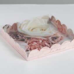 Коробка для кондитерских изделий с PVC-крышкой My best wishes, 18 × 18 × 3 см