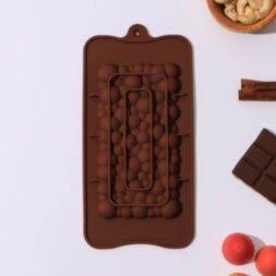 Форма для шоколада  «Воздушный», 21×10,1×1 см, цвет шоколадный