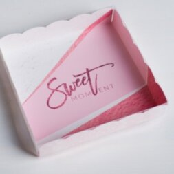 Коробка для кондитерских изделий с PVC-крышкой Sweet moment, 15 × 15 × 3 см