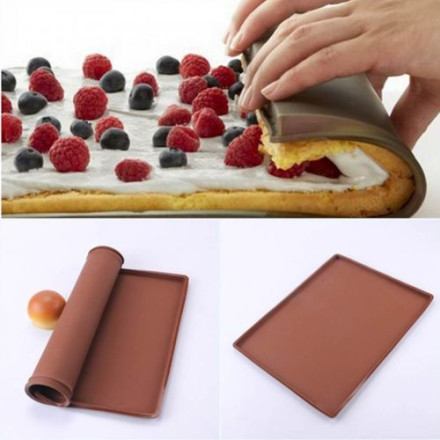 Силиконовый коврик с бортиками для рулета 23*38см