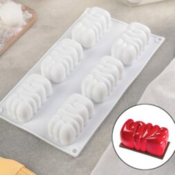 Форма для муссовых десертов и выпечки Доляна «Любовь», 29,5×17 см, цвет белый
