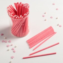 Палочки для кейкпопсов, 10×0,3 см, в наборе 100 шт, цвет розовый