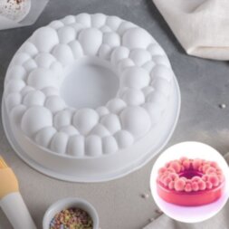 Форма для муссовых десертов и выпечки Доляна «Морская пена», 24×8 см, цвет белый