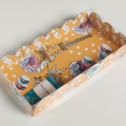 Коробка для кондитерских изделий с PVC крышкой «Твой день», 10.5 × 21 × 3 см