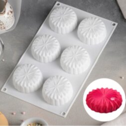 Форма для муссовых десертов и выпечки Доляна «Оригами», 29,5×17,5 см, 6 ячеек, цвет белый
