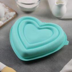 Форма для муссовых десертов и выпечки Доляна «Сердце», 22×20×7 см, цвет МИКС