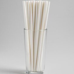 Трубочки для коктейля, набор 25 шт., цвет белый