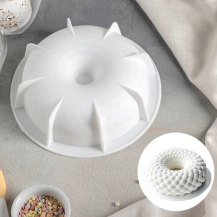 Форма для муссовых десертов и выпечки Доляна «Снежная гора», 18,8×5,5 см, цвет белый
