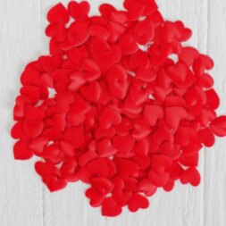 Сердечки декоративные, набор 200 шт., 1 см, цвет красный