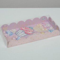 Коробка для кондитерских изделий с PVC крышкой «Яркие сладости», 21 х 10,5 х 3 см