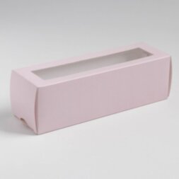 Коробка для макарун «Розовая», 5.5 × 18 × 5.5 см