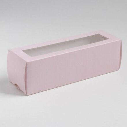 Коробка для макарун «Розовая», 5.5 × 18 × 5.5 см